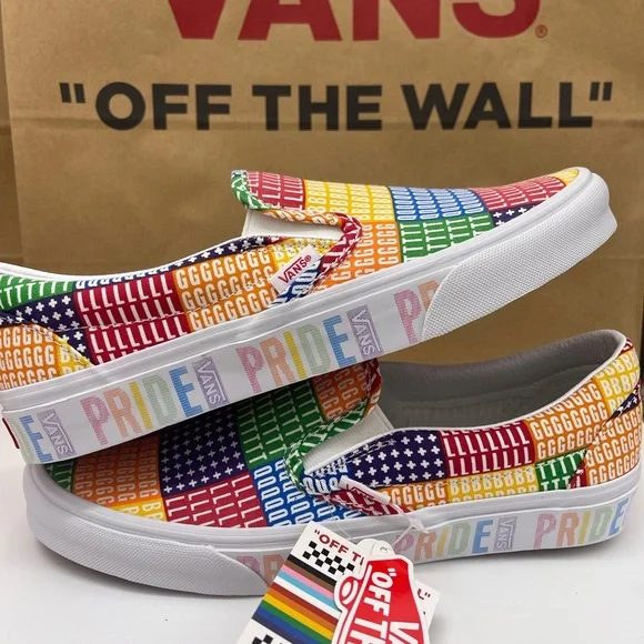 Vans Men's Shoes - Multicolor Classic Slip-On (Pride) Multi/True White Sneakers